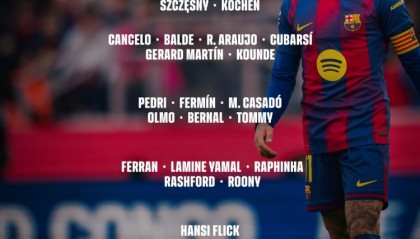 澳门新葡京网站-巴萨国王杯名单：亚马尔、奥尔莫、拉菲尼亚在列，莱万因伤缺席